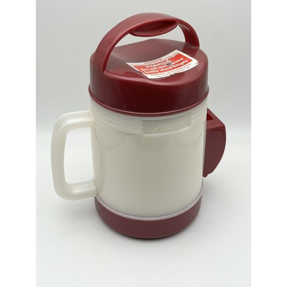 Vintage Aladdin Heat And Go Microwave Lunch Container White & Maroon No Spoon - Picture 5 of 7